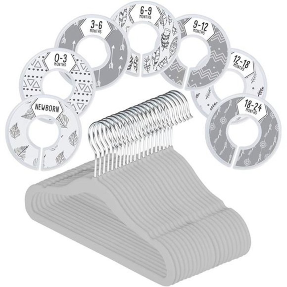 Baby Nest Designs 20x Baby Hangers for Closet with 7X Baby Closet Dividers for N - Picture 3 of 7